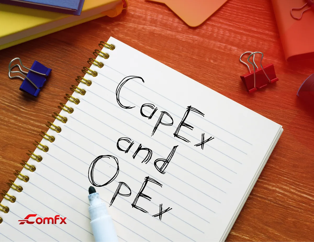 Notebook page with CapEx and OpEx handwritten in marker